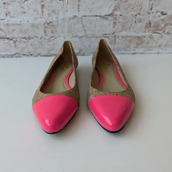 Kate Spade Pink and Tan Ballet Flats