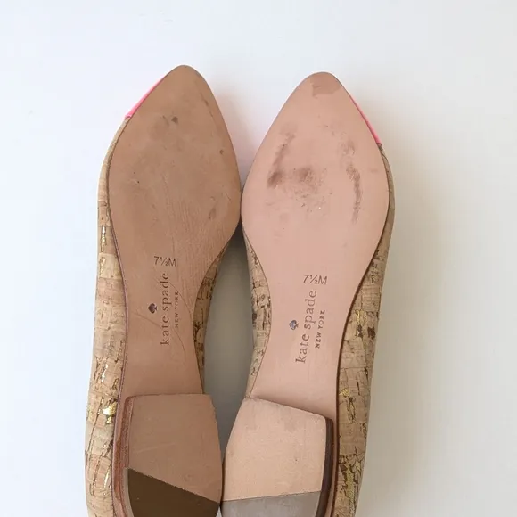 Kate Spade Pink and Tan Ballet Flats