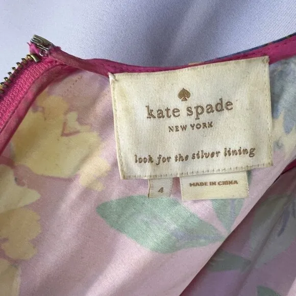 Kate Spade Pink Floral Sonja Sheath Dress $300