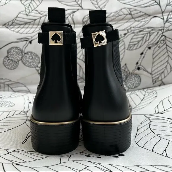 kate spade solstice rain boots black US 9 MSRP $150