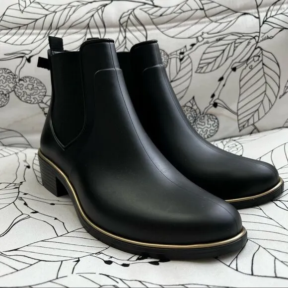 kate spade solstice rain boots black US 9 MSRP $150