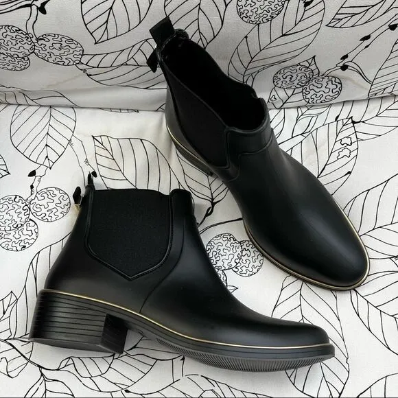 kate spade solstice rain boots black US 9 MSRP $150