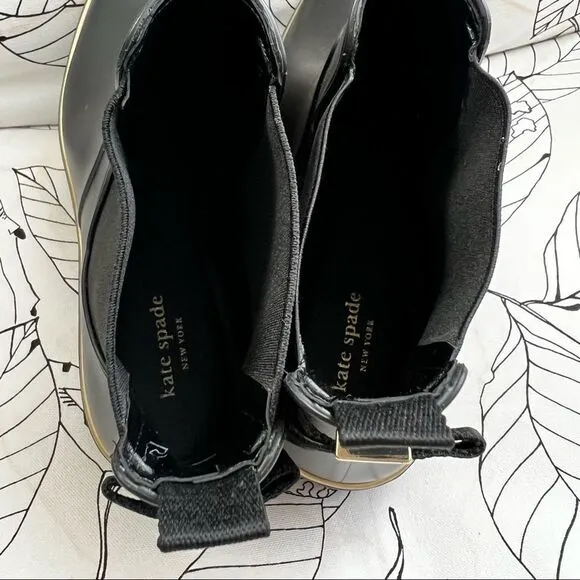 kate spade solstice rain boots black US 9 MSRP $150