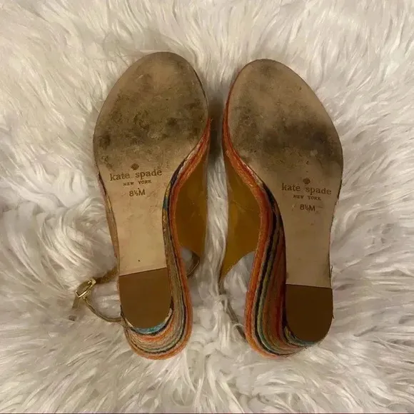 Kate Spade Peep Toe Leather Slingback Shoes