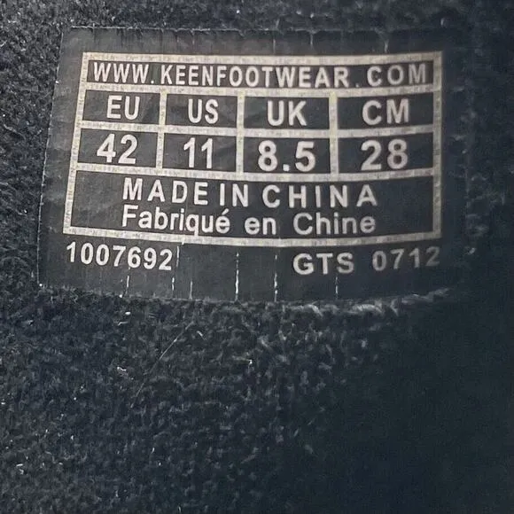 Keen Akita Tall Zip Wedge Womens Size 11 Black Leather Riding Boots Inner Zip