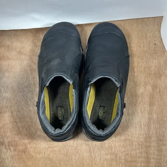 KEEN Brixen Men Size 11.5 Waterproof Slip On Insulated Shoes Black 1002268