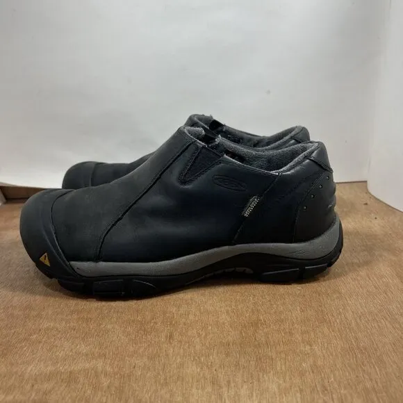 KEEN Brixen Men Size 11.5 Waterproof Slip On Insulated Shoes Black 1002268