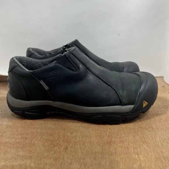 KEEN Brixen Men Size 11.5 Waterproof Slip On Insulated Shoes Black 1002268