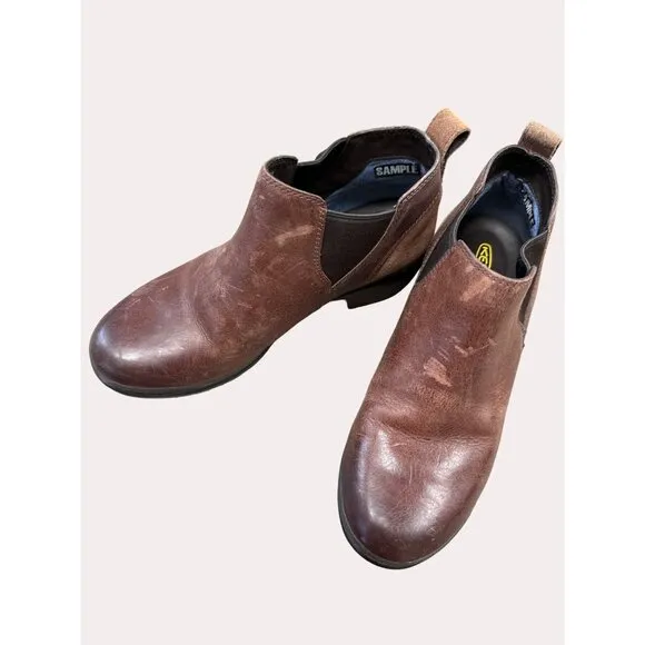 Keen women’s brown leather ankle boots shoes size 7 SKU 6174