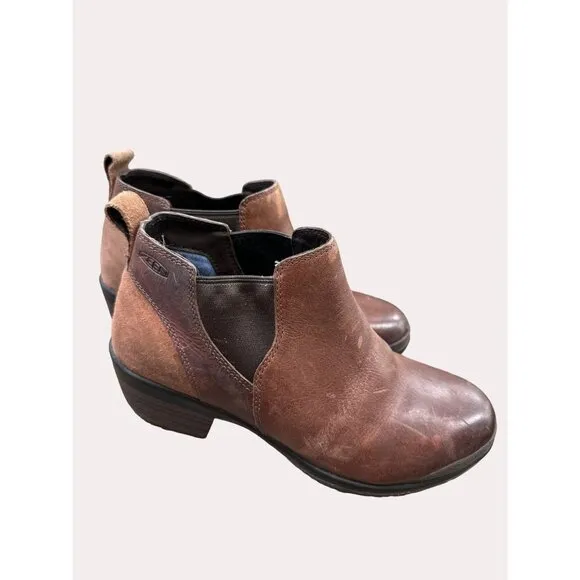 Keen women’s brown leather ankle boots shoes size 7 SKU 6174