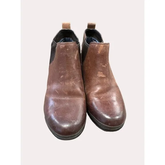 Keen women’s brown leather ankle boots shoes size 7 SKU 6174