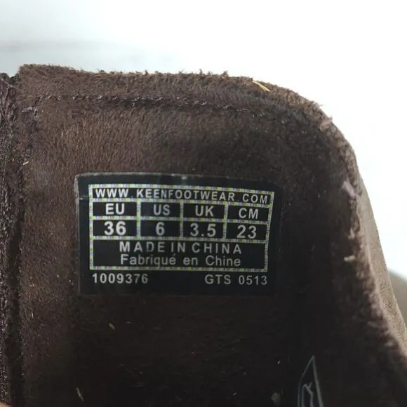 Keen Women's Zurich US 6 Brown Leather Side Zip Ankle Wedge Boots Booties
