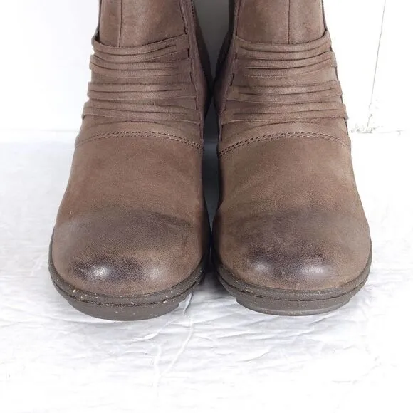 Keen Women's Zurich US 6 Brown Leather Side Zip Ankle Wedge Boots Booties