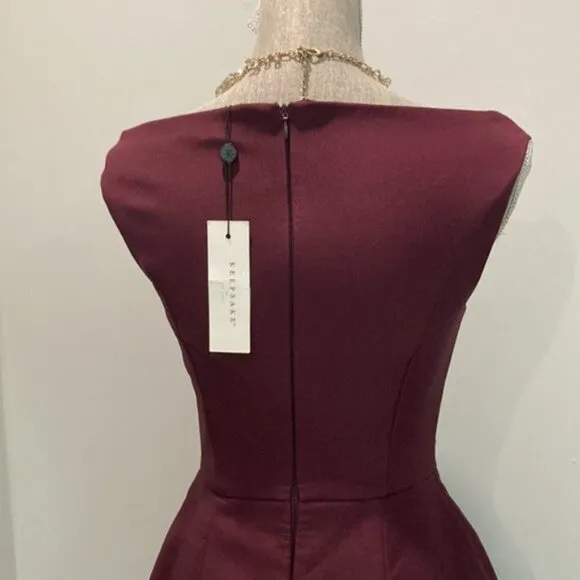 Keepsake Nicest Thing Burgundy Mini Dress