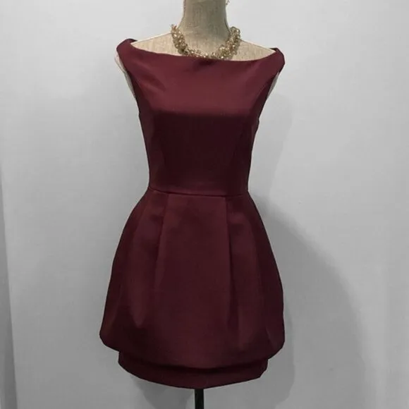Keepsake Nicest Thing Burgundy Mini Dress