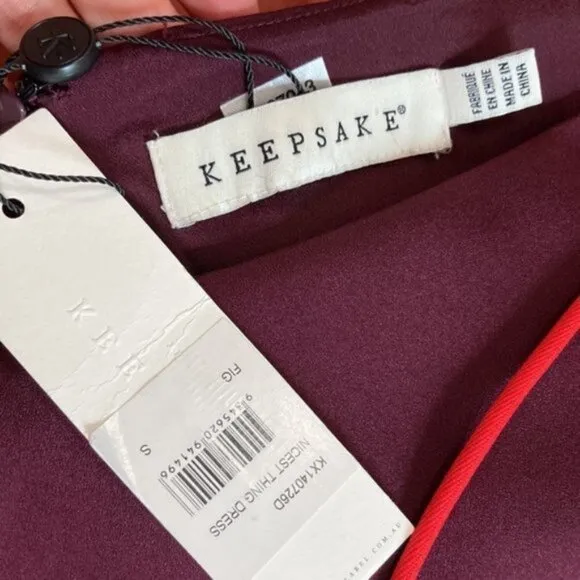 Keepsake Nicest Thing Burgundy Mini Dress