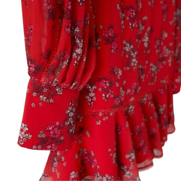 KEEPSAKE THE LABEL HEART AND SOUL FLORAL RUFFLE LONG SLEEVE DRESS