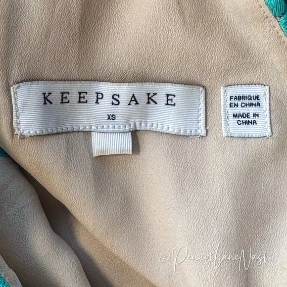 Keepsake True Love Lace Cocktail Dress Aqua Blue
