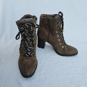 Kelly &amp; Katie Yustin Lace Up Boots Toffee Espresso Size 8.5