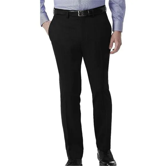 Kenneth Cole Reaction Mens Slim-Fit Stretch Dress Pants Black Size 33x30