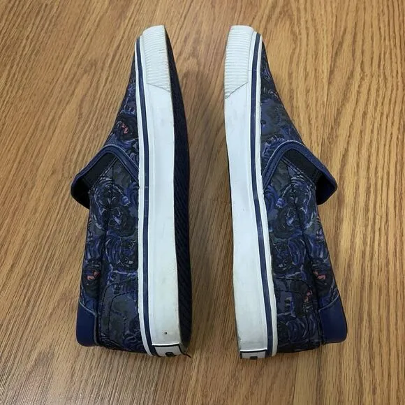 KENZO blue tiger canvas slip on sneaker shoes size 37