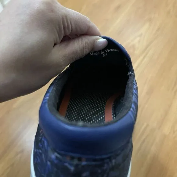 KENZO blue tiger canvas slip on sneaker shoes size 37
