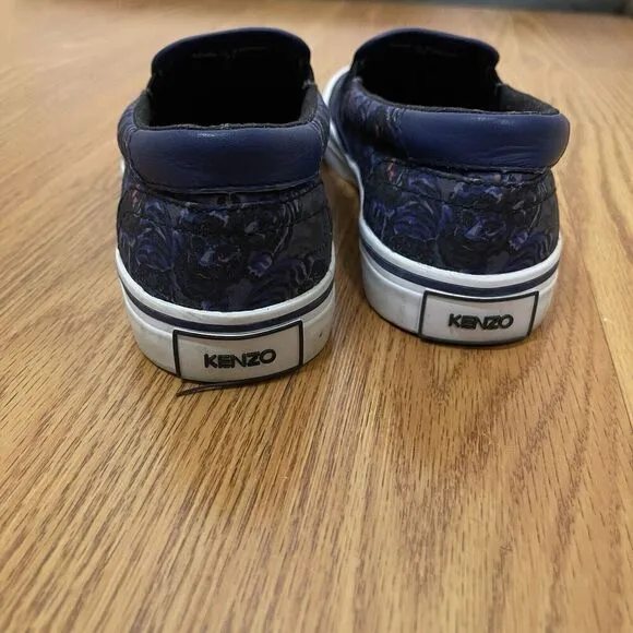 KENZO blue tiger canvas slip on sneaker shoes size 37