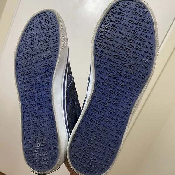 KENZO blue tiger canvas slip on sneaker shoes size 37
