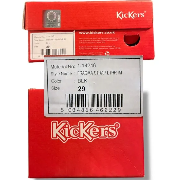 Kickers Infants Fragma Strap Black Leather School Uniform Closure Sz 29 US 12