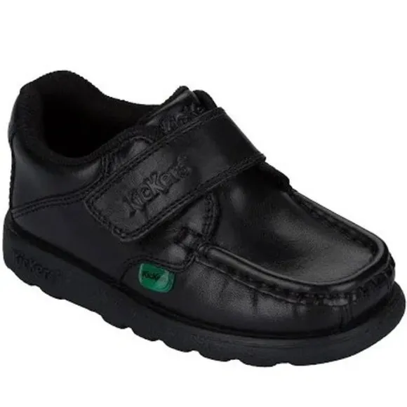 Kickers Infants Fragma Strap Black Leather School Uniform Closure Sz 29 US 12
