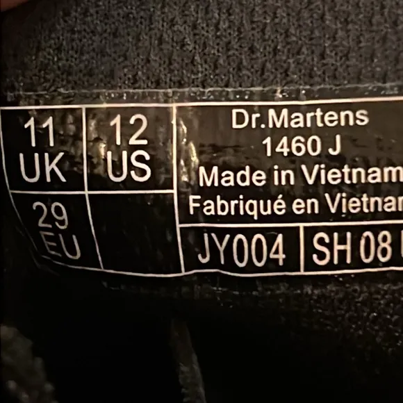 Kids Dr Martens black side zip boots size 12