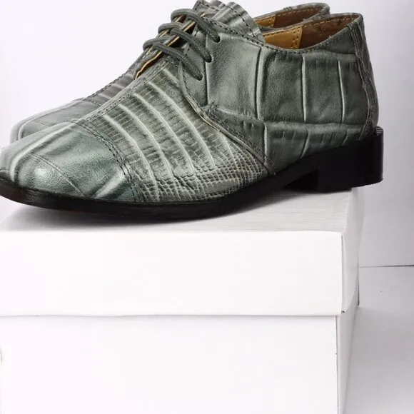 Kid's Gray Lace-Up Dress Shoes