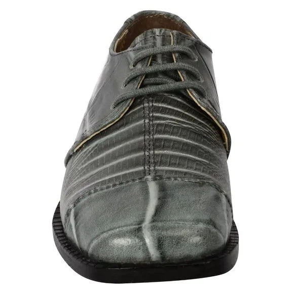 Kid's Gray Lace-Up Dress Shoes