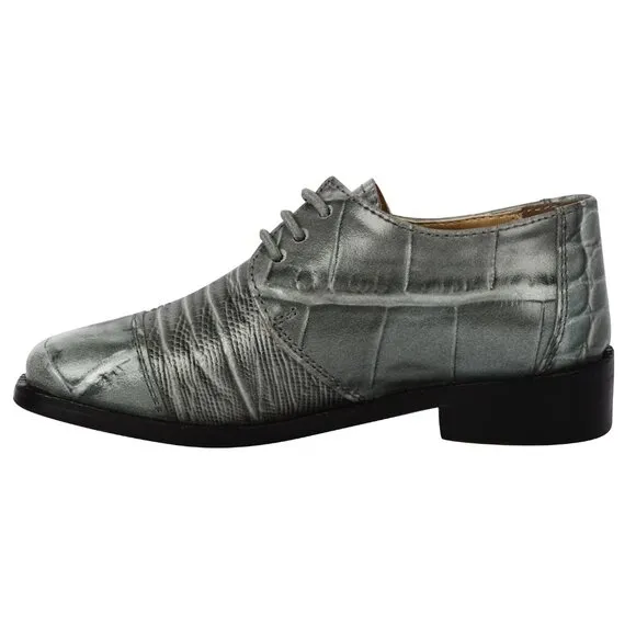 Kid's Gray Lace-Up Dress Shoes