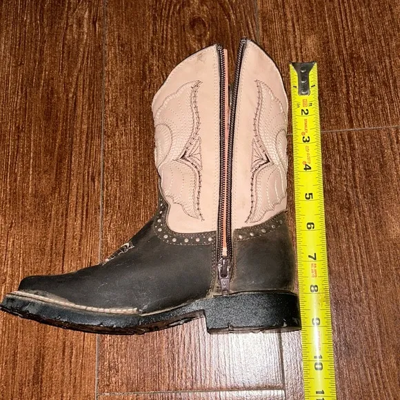 Kids Western Boots - Brown and Pink
