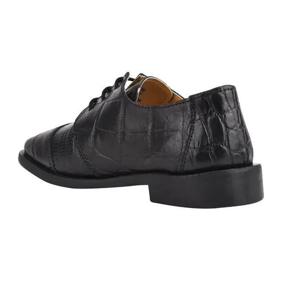Kid's White Lace-Up Dress Shoes