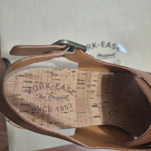 Kork-Ease Alex Boho Leather Wedge Platform Sandals Brown Comfort Slingback Sz 9
