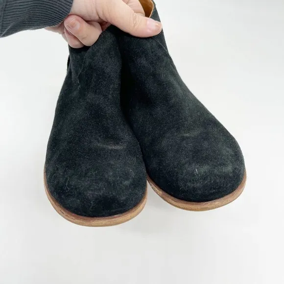 Kork-Ease Balsa Ankle Boots Suede Black Size 6 Leather Side Zip Bootie Leather