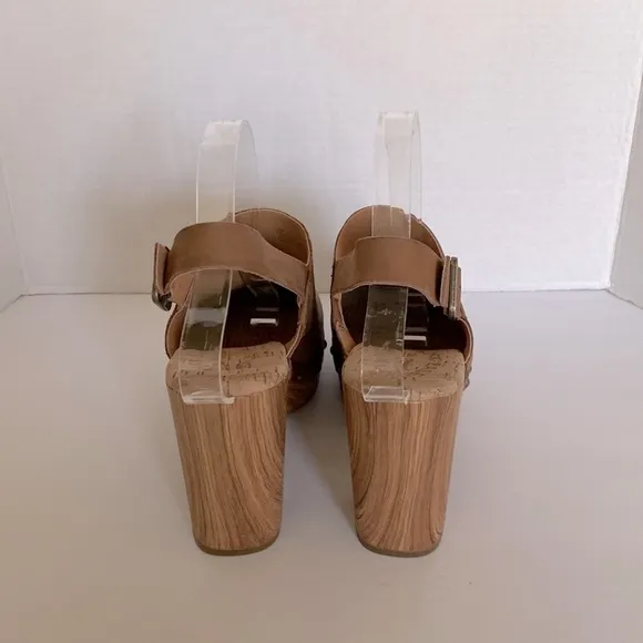 Kork-Ease Darby Women's Clog Hand-Finished Tan Leather Slingback Wedge S…