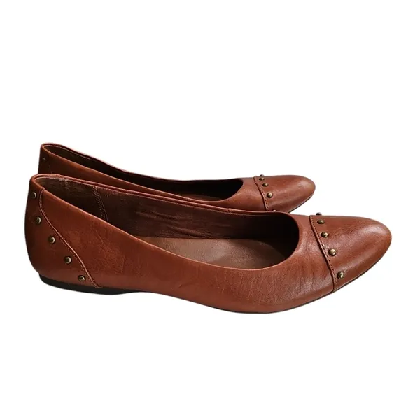 Kork-Ease Size 10 Brown Studded Women's Flats Preppy Classic Western Academic