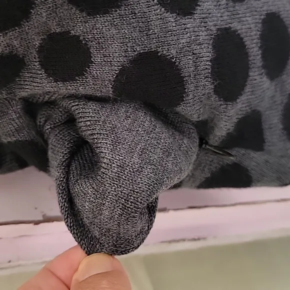 KRIMSON KLOVER Merino Wool Polka Dot Skirt Pocket Black &amp; Gray M