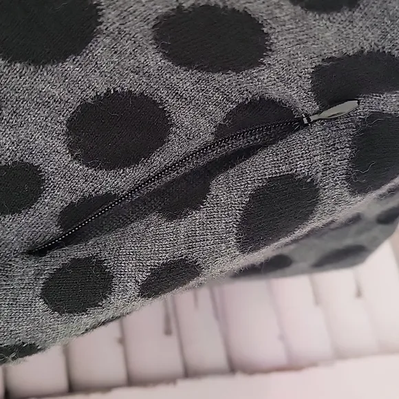 KRIMSON KLOVER Merino Wool Polka Dot Skirt Pocket Black &amp; Gray M
