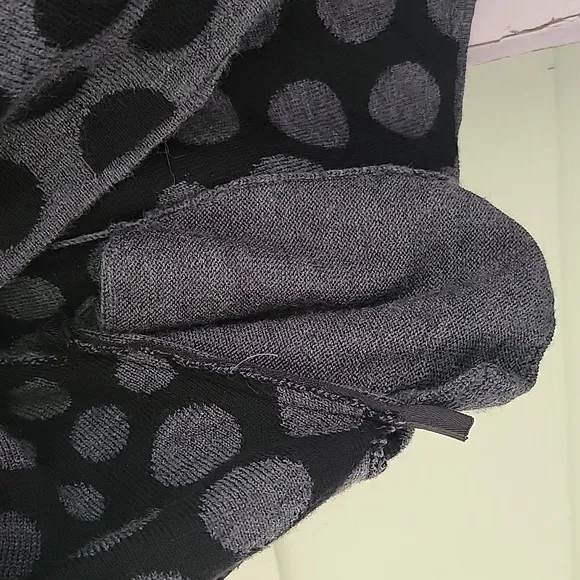 KRIMSON KLOVER Merino Wool Polka Dot Skirt Pocket Black &amp; Gray M