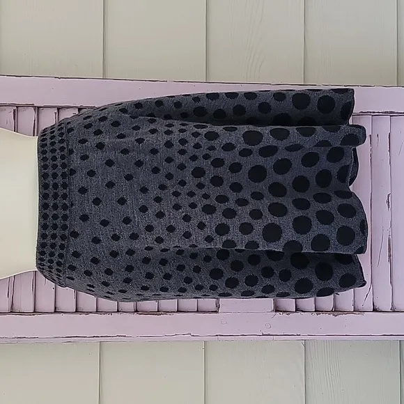 KRIMSON KLOVER Merino Wool Polka Dot Skirt Pocket Black &amp; Gray M