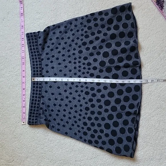 KRIMSON KLOVER Merino Wool Polka Dot Skirt Pocket Black &amp; Gray M