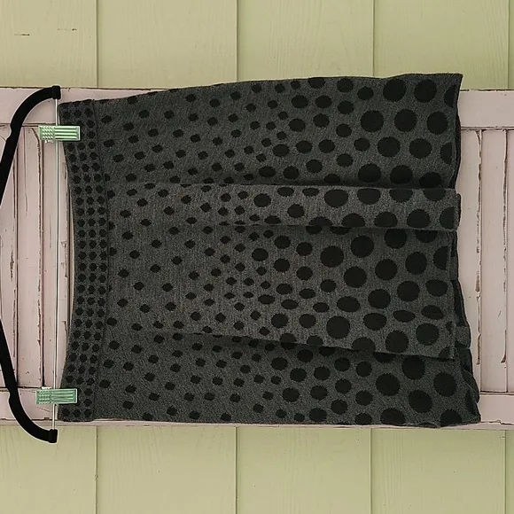 KRIMSON KLOVER Merino Wool Polka Dot Skirt Pocket Black &amp; Gray M
