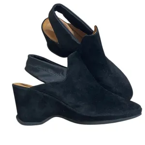 L' AMOUR DES PIEDES  ONIELLA SLINGBACK BLACK WEDGES SHOE SIZE 10M NWOT