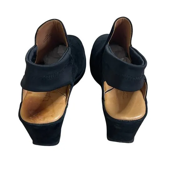 L' AMOUR DES PIEDES  ONIELLA SLINGBACK BLACK WEDGES SHOE SIZE 10M NWOT