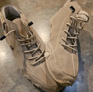 L DECK Tan Boat Shoes with Suede Finish and Durable Sole MEN or Womens
