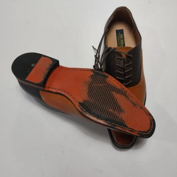 LA MILANO Men's Tan &amp; Brown Genuine Leather Dress Shoes Size 12